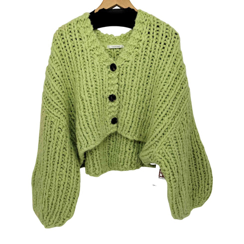 カデュネ CADUNE モヘヤ混 ケーブルニット カーディガン レディース JPN:38